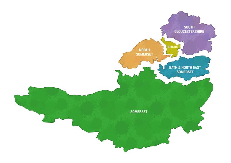 Avon and Somerset Police area map